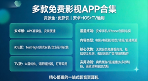 影视APP合集｜免费看剧·资源全·更新快｜安卓/IOS/TV三端[260M]